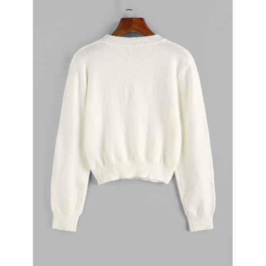 Crewneck Diamond Cable Knit Sweater